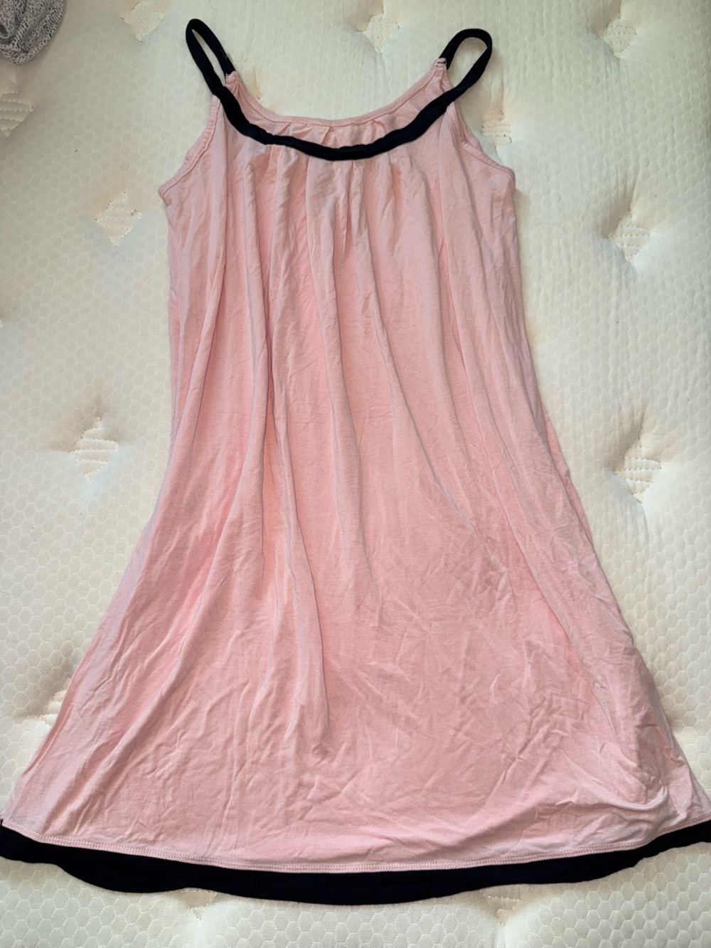 Soft Pink Sleeveless Dress with black trim size XL